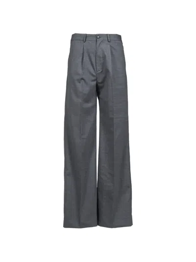 Awge Wide-leg-hose Mit Bundfalten In Gray