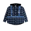 Awge Mens Dark Check Workwear Flannel Check Cotton-blend Jacket In Multi