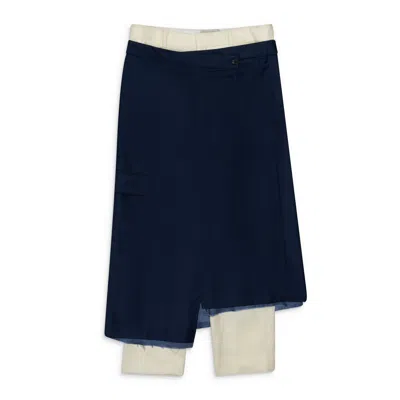 Awge Wrap Panel Trousers Blue