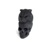 Awnl Black Obsidian Crystal Jaguar Guardian Skull Sculpture In Black