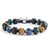 Awnl Men's Green / Blue / Yellow Multicolored Gemstone Macrame Bracelet