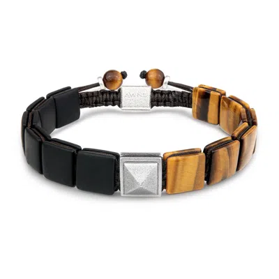 Awnl Men's Pyramid Tiger Eye & Onyx Macrame Bracelet In Black