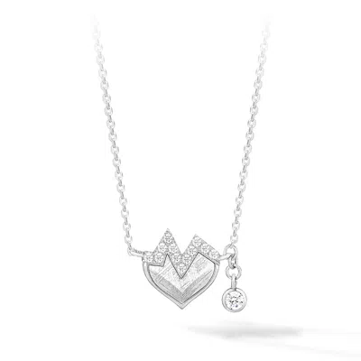Awnl Women's Flipped Meteorite Sterling Silver Necklace