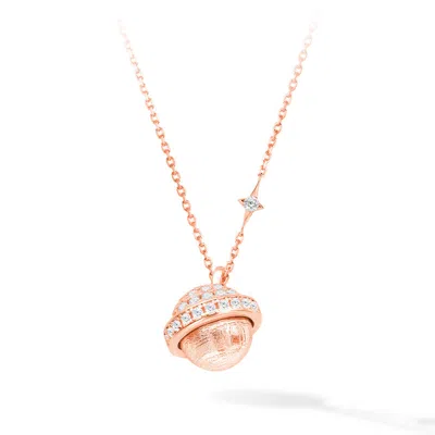Awnl Women's Lunar Meteorite Sterling Silver Necklace - Rose Gold
