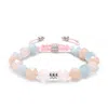 Awnl Women's Orange Multicolored Morganite Macrame Bracelet In Orange