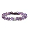 Awnl Women's Pink / Purple Rosa Roxburghii Phantom Quartz Macrame Bracelet