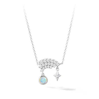 Awnl Women's Rainbow Bridge Opal Sterling Silver Necklace