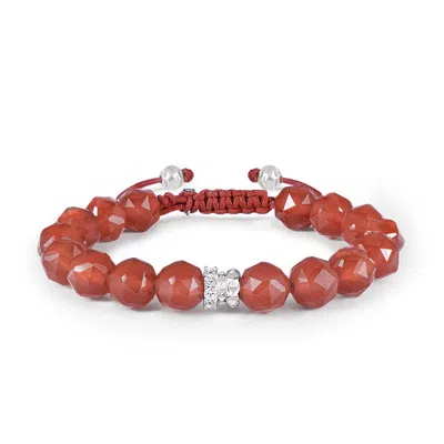 Awnl Women's Rosa Roxburghii Red Agate Macrame Bracelet
