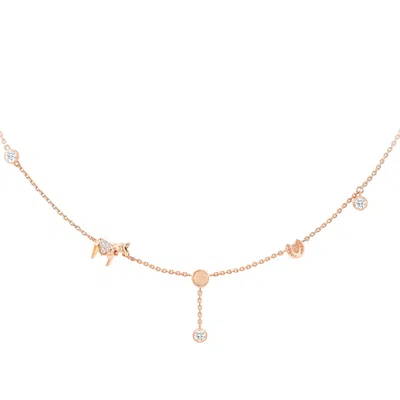 Awnl Women's Rose Gold Dala Horse Meteorite Necklace