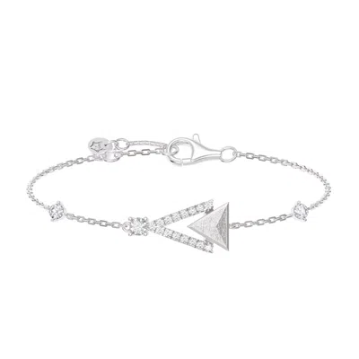 Awnl Women's Triangle Meteorite Sterling Silver Bracelet