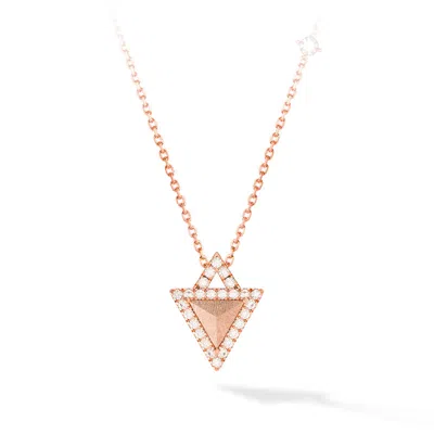 Awnl Women's Triangle Meteorite Sterling Silver Necklace - Rose Gold