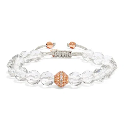 Awnl Women's White / Yellow / Orange Cloudberry Clear Quartz Macrame Bracelet In Multi