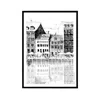 Awol Black / White Copenhagen Art Print: A Beautiful Day On Nyhavn Canal In Black/white