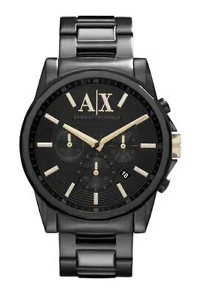 Pre-owned Armani Exchange Outerbanks Analog Black Dial Men's Watch-ax2094