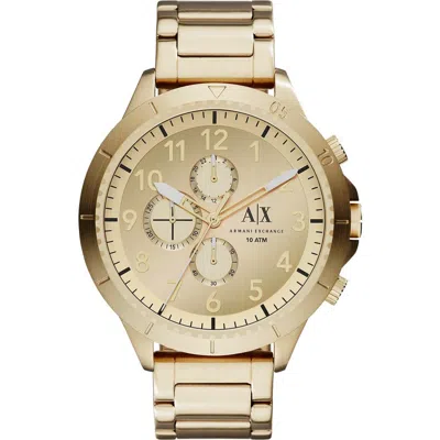 Armani Exchange Chronograph Bracelet Watch In Gold/gold