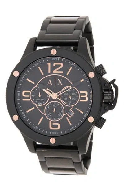 Ax Armani Exchange Wellworn Bracelet Watch, 48mm In Black