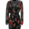 Ax Paris Belted Romper In Black Multi In Multi