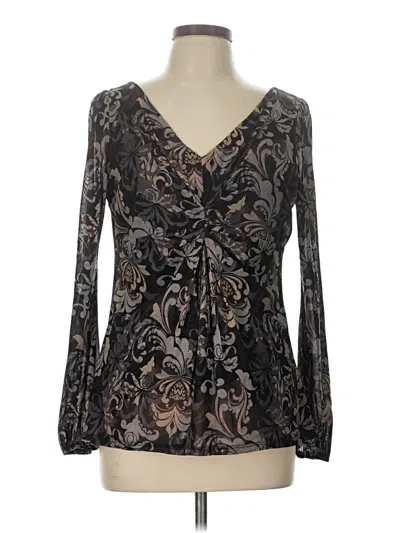 Pre-owned Axcess Long Sleeve Blouse In Gray