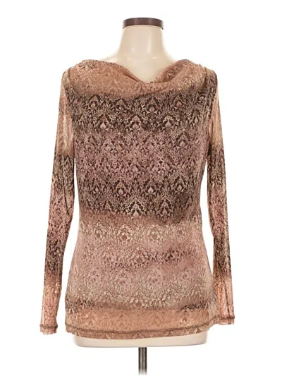 Pre-owned Axcess Long Sleeve Top Brown Cowl Neck Tops