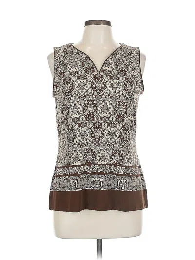 Pre-owned Axcess Sleeveless Blouse In Brown