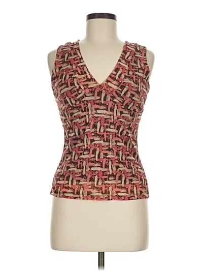 Pre-owned Axcess Sleeveless Blouse In Burgundy