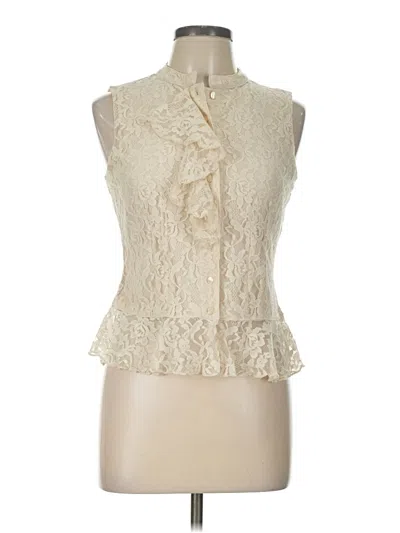 Pre-owned Axcess Sleeveless Blouse In Ivory