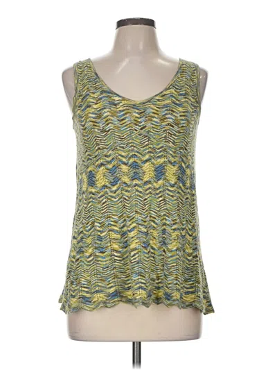 Pre-owned Axcess Sleeveless Top Green V-neck Tops