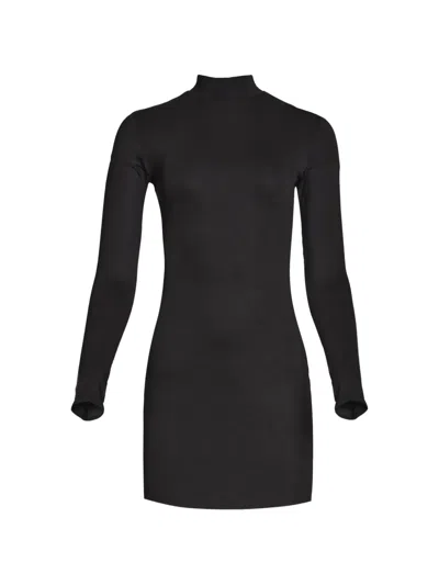 Axel 113 Alexandra Long-sleeve Mini Dress In Black