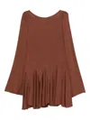 Axel 113 Bell Flared-sleeve Mini Dress In Brown