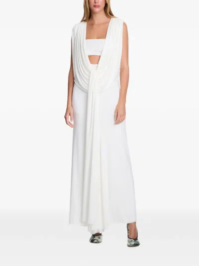 Axel 113 Cleo Cut-ou Draped Maxi Dress In White
