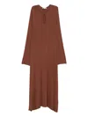Axel 113 Dawn Cut-out Long-sleeve Midi Dress In Brown