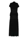 Axel 113 Gace Ruched Mesh Maxi Dress In Black