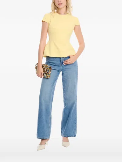 Axel 113 Icon Peplum-hem Top In Yellow