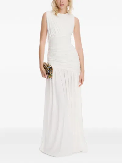 Axel 113 Isabell Ruched Sleeveless Maxi Dress In White