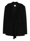 Axel 113 Jacqueline Belted Cinched Blazer In Black