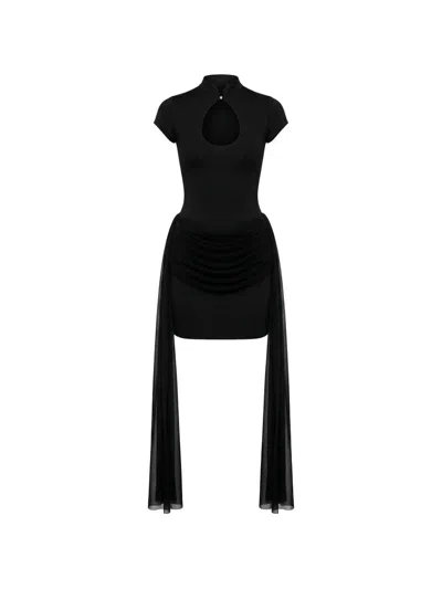 Axel 113 Khy Cutout Ruched Mini Dress In Black