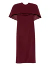 Axel 113 Margot Caped Midi Dress In Burgundy