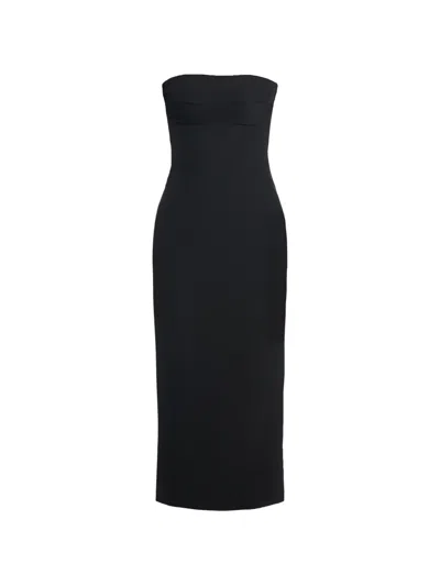 Axel 113 Margot Strapless Midi Dress In Black