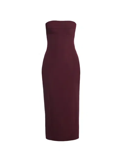 Axel 113 Margot Strapless Midi Dress In Brown