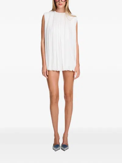 Axel 113 Nicole Ruched Shift Mini Dress In White
