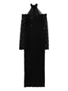 Axel 113 Raven Lace Long-sleeve Maxi Dress In Black