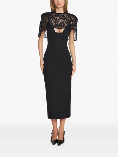 Axel 113 Tess Lace Midi Dress In Black