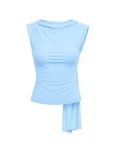 Axel 113 Tiana Twisted-trim Top In Blue