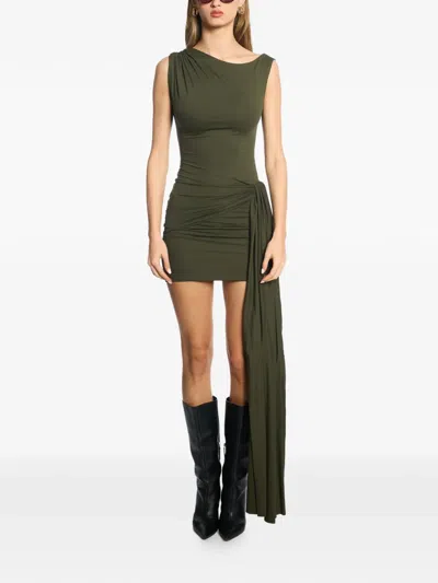 Axel 113 Tina Draped Mini Dress In Green