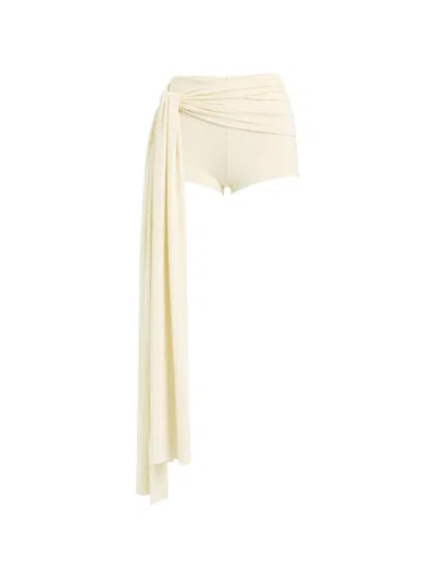 Axel 113 Tina Draped Shorts In Neutrals