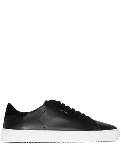 AXEL ARIGATO '90 CLEAN' BLACK LOW TOP SNEAKERS WITH LOGO LETTERING ON THE SIDE IN LEATHER MAN