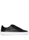 Axel Arigato 90 Clean Black Low Top Sneakers With Logo Lettering On The Side In Leather Man In Black