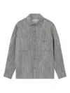 Axel Arigato Aidan Striped Shirt Jacket In Gray