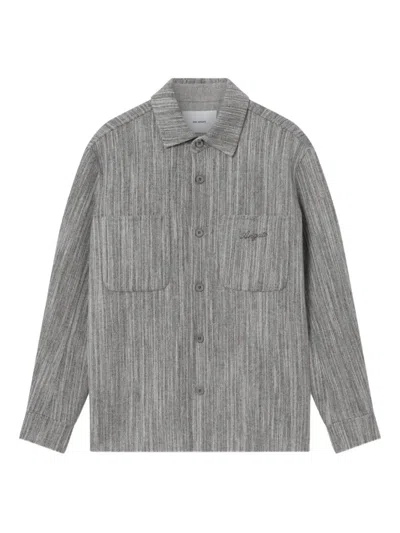 Axel Arigato Aidan Striped Shirt Jacket In Gray