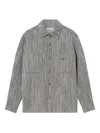 Axel Arigato Aidan Striped Shirt Jacket In Gray